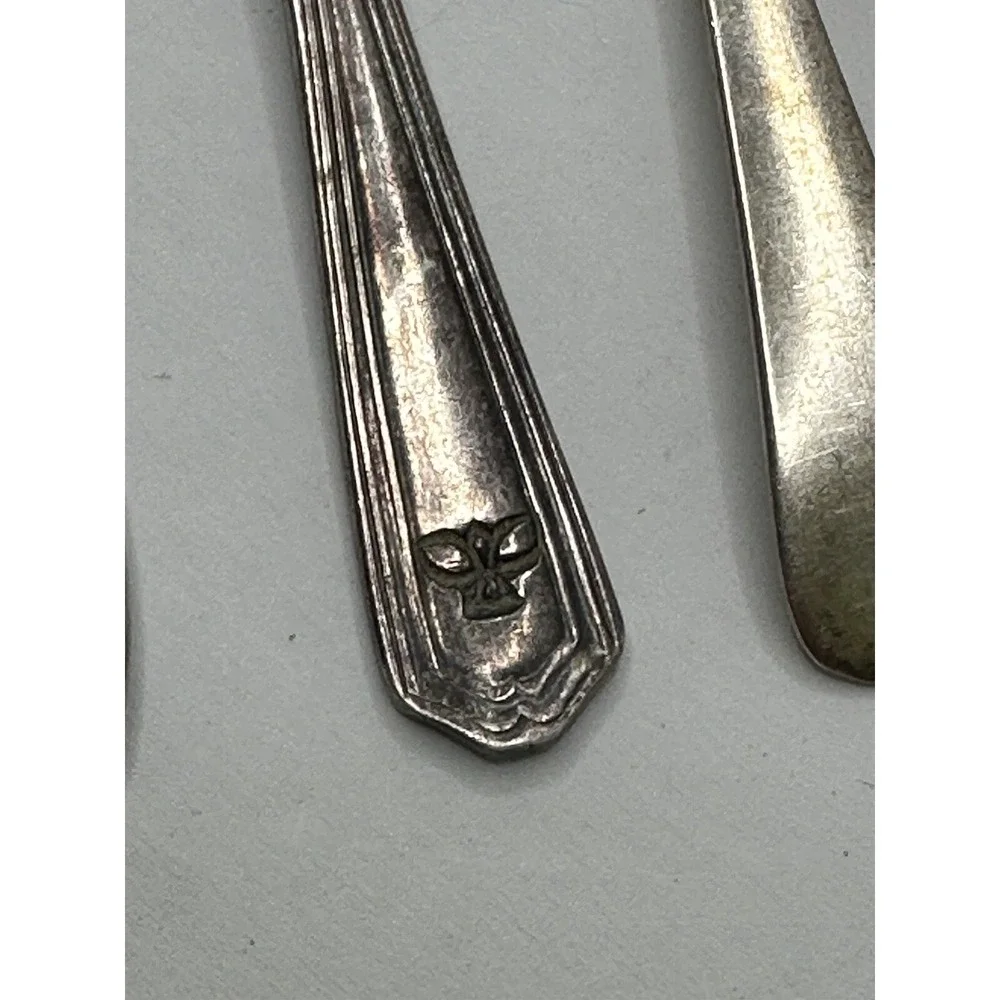 Silver Plated Flatware Lot Ladle Meat Fork Cocktail Butter Knife Spoon 11 pc VTG